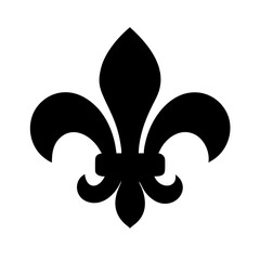 Elegant Black Fleur de Lis Symbol on White Background Classic Heraldic Design French Lily Isolated Vector Illustration Graphic Element