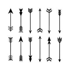 set of silhouettes of flowers
