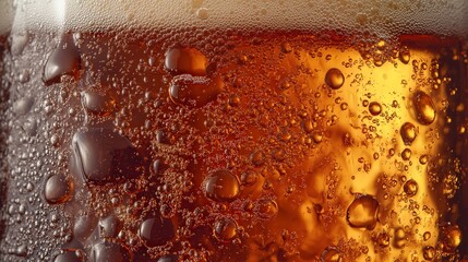 A beer mug filled with rich, dark amber beer, its foam head thick and creamy.