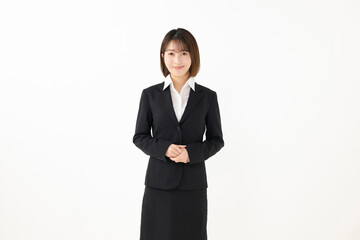 挨拶するビジネスウーマン
