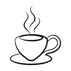 Coffee Cup with Heart Shaped Steam