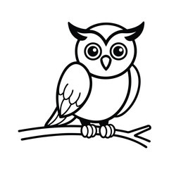 Cute Owl Sitting on a Branch