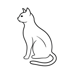 Minimalist Cat Silhouette Line Art