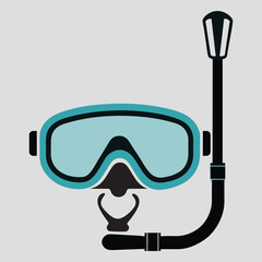 Scuba Diving Mask and Snorkel Illustration
