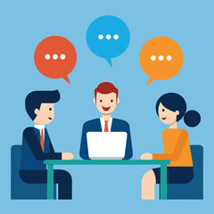 Two People Having Business Conversation in Office