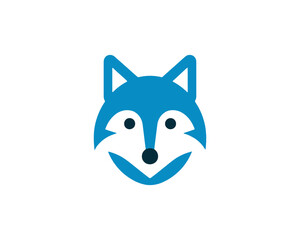 Fox symbol created in minimalist flat style