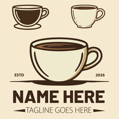 Minimalist Coffee Cup Logo Set