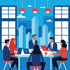Modern Office Interior With Businesspeople