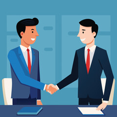 Handshake Between Business Partners Illustration