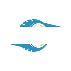  Car symbol logo template, stylized vector silhouette.