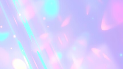 An abstract digital background with a soft, pastel gradient of pink, blue, and white. There are streaks of light and faint, blurred shapes throughout the image