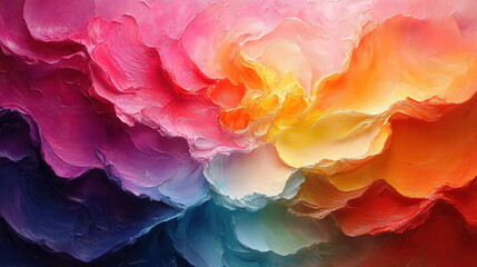 delicate radial pattern of blended pastel oil paint strokes