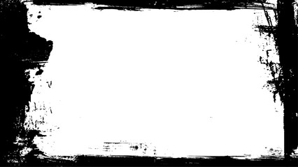 Grunge frame and border. Black and white grunge. Distress overlay texture. Dust and rough dirty wall background.