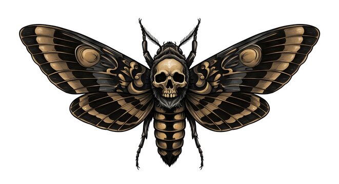 Death's-Head Hawkmoth Tattoo Design