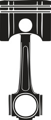 Piston Engine Part Silhouette Vector | Solid Black Vector Art Illustration for Vehicle Repair Use