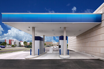 View of ATM in bank at shopping center