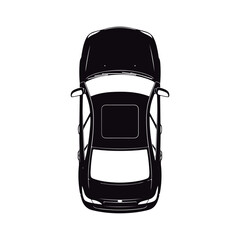 Vehicle Top View Outline Silhouette.
