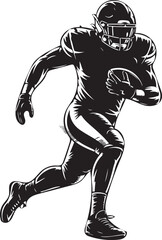 Naklejka premium American football player, silhouette