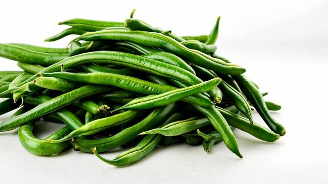 Pile of fresh green beans