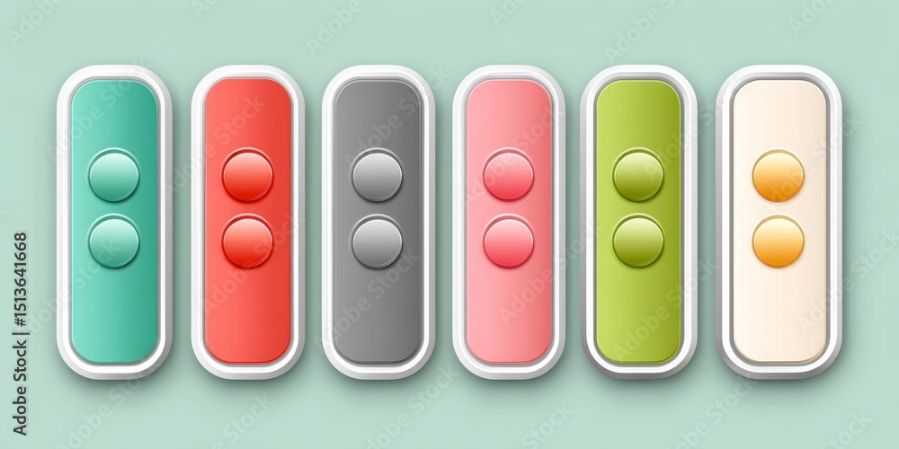 Aufkleber a minimalist flat design of a call queue interface with soft colors and clean lines