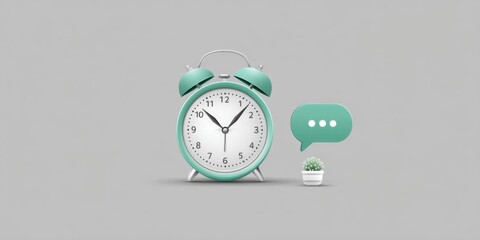 a minimalist concept of response speed represented by a clock and message bubble icon
