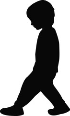 a boy walking body silhouette vector
