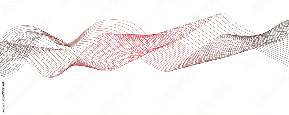 Poster abstract grey gradient flowing wave lines on white background.technology, data science frequency.wav