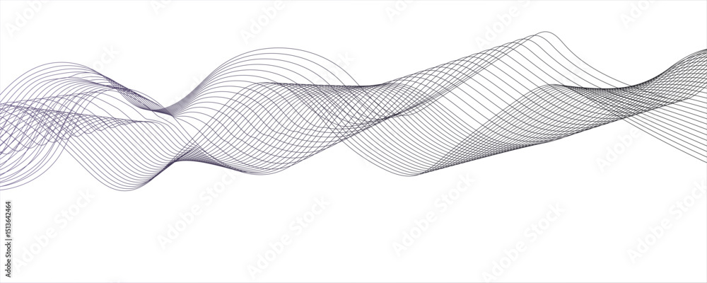 Poster abstract grey gradient flowing wave lines on white background.technology, data science frequency.wav