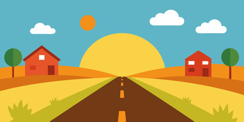 rural landscape with road