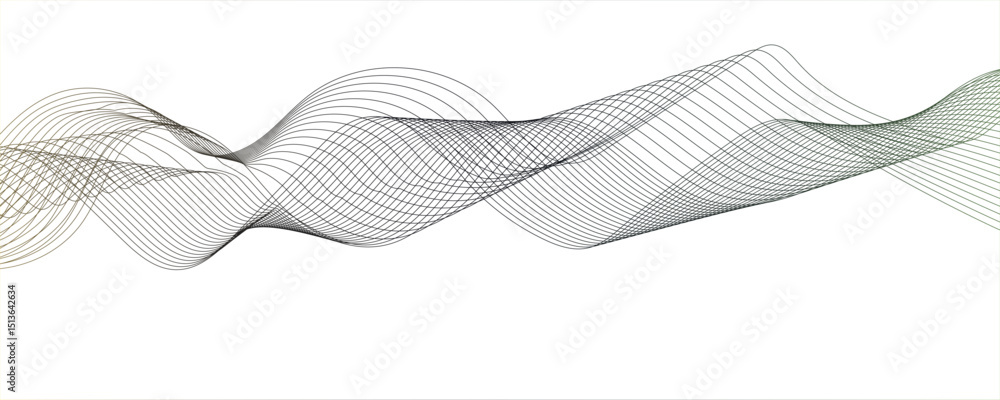 Poster abstract grey gradient flowing wave lines on white background.vector illustration. wave with lines c