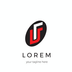 Creative modern abstract UF or FU initials logo, simple vector template emblem