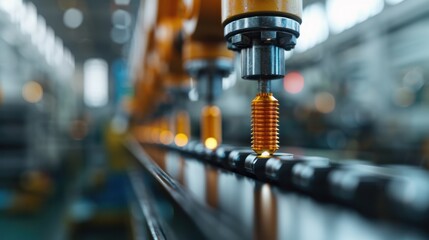 An image showcasing advanced machinery in an industrial setting, focusing on the intricate details of tools and components that symbolize efficiency and innovation in manufacturing.