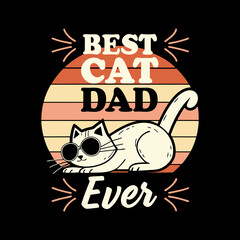 best cat dad ever retro t-shirt design