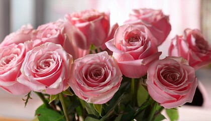 Fototapeta premium pink roses in a vase