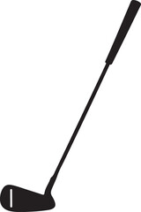 Close up of iron or wedge golf club flat vector icon for sports apps and websites