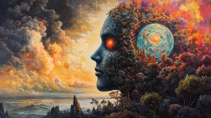 Abstract background with natural elements and mysterious atmosphere. Inspirational for book covers and art projects.