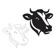 Cow head clipart silhouette