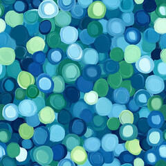 Colorful abstract pattern with circular shapes in blue and green  