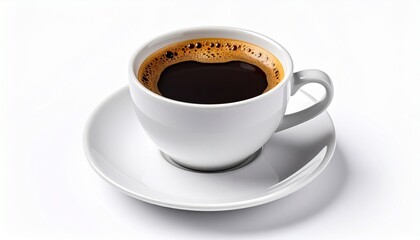 Espresso coffee in a cup isolated on white background