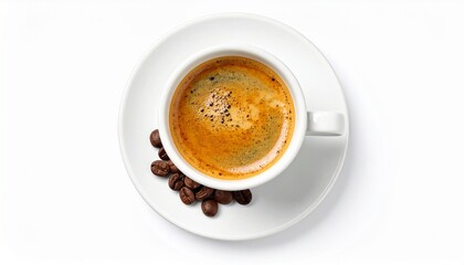 Naklejka premium Espresso coffee in a cup isolated on white background