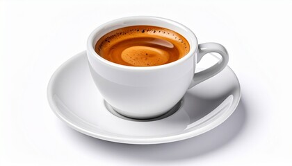 Espresso coffee in a cup isolated on white background