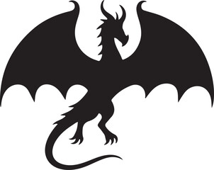 Fototapeta premium Dragon vector illustration silhouette