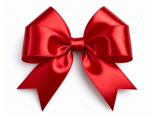 Fototapeta premium Red bow for gift box decoration isolated on a white background