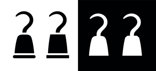 Pirate hook icon. Hook prosthesis instead of a hand. Attribute of a pirate, ship captain or robber.