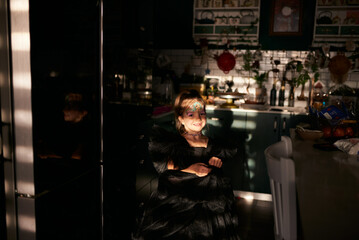 cute beautiful girl in the kitchen