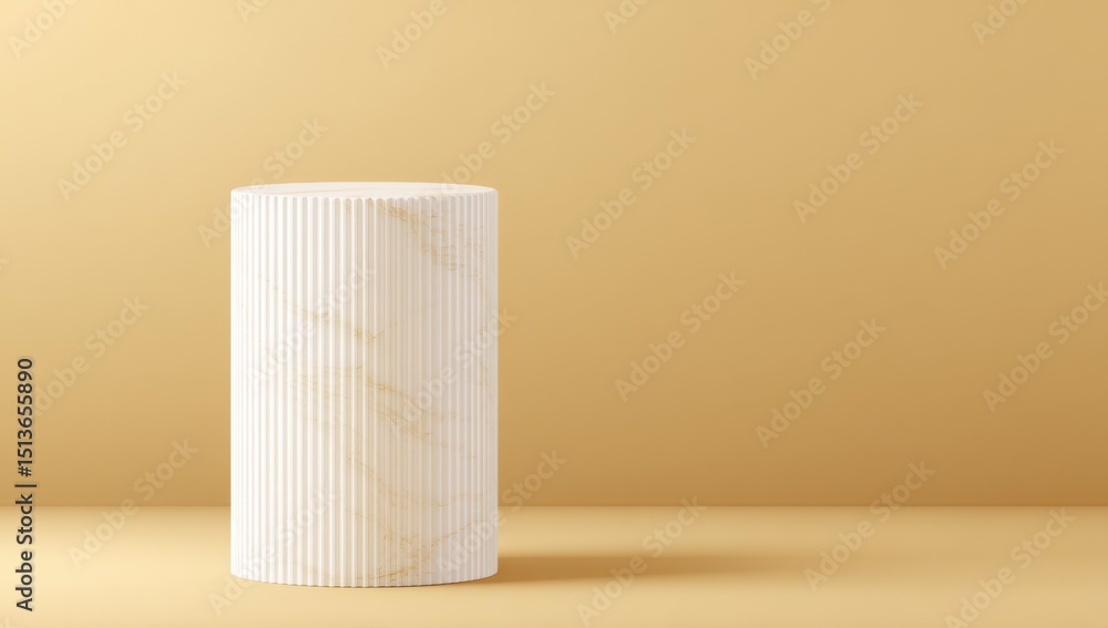 Aufkleber Marble Column on Neutral Background, Ideal for Product Mockups and Elegant Branding Presentations : Generative AI