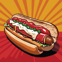 hotdog vector art for design needs