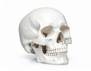 Human skull isolated on white background