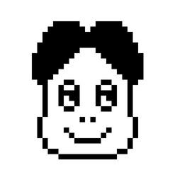 pixel art image of a human face