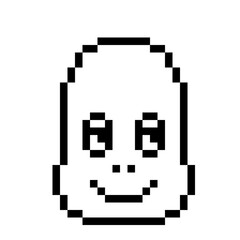 pixel art image of a face bald man